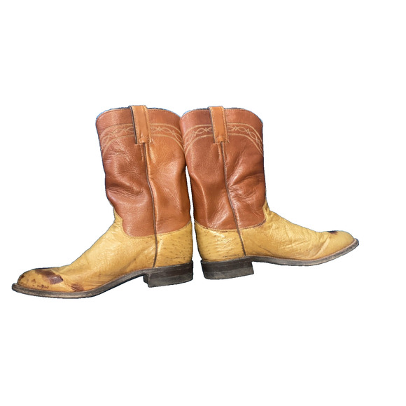 Justin Men 6 D Quill Ostrich Boots Leather #J 70570 Western Cowboy Rodeo - Picture 11 of 11